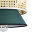 GloboStar® SAIGE 01915 Boho Κρεμαστό Φωτιστικό Οροφής Μονόφωτο 1 x E27 AC220-240V IP20 - Φ30 x Υ22cm - Μπεζ Μπαμπού Πλέγμα με Πράσινο και Μαύρο Υφασμάτινο Καπέλο - 5 Χρόνια Εγγύηση - ledmania.gr