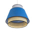 GloboStar® SAIGE 01918 Boho Κρεμαστό Φωτιστικό Οροφής Μονόφωτο 1 x E27 AC220-240V IP20 - Φ50 x Υ45cm - Μπεζ Μπαμπού Πλέγμα με Μπλε και Γκρι Υφασμάτινο Καπέλο - 5 Χρόνια Εγγύηση - ledmania.gr