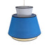 GloboStar® SAIGE 01918 Boho Κρεμαστό Φωτιστικό Οροφής Μονόφωτο 1 x E27 AC220-240V IP20 - Φ50 x Υ45cm - Μπεζ Μπαμπού Πλέγμα με Μπλε και Γκρι Υφασμάτινο Καπέλο - 5 Χρόνια Εγγύηση - ledmania.gr