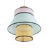 GloboStar® JOURNEY 01920 Boho Κρεμαστό Φωτιστικό Οροφής Μονόφωτο 1 x E27 AC220-240V IP20 - Φ50 x Υ54cm - Μπεζ Ξύλινο με Ροζ Γαλάζιο και Μαύρες Λεπτομέρειες Πλέγμα - 5 Χρόνια Εγγύηση - ledmania.gr