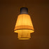 GloboStar® SAIGE 01921 Boho Κρεμαστό Φωτιστικό Οροφής Μονόφωτο 1 x E27 AC220-240V IP20 - Φ30 x Υ48cm - Μπεζ Μπαμπού Πλέγμα με Ροζ και Μπλε Υφασμάτινο Καπέλο - 5 Χρόνια Εγγύηση - ledmania.gr