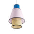 GloboStar® SAIGE 01921 Boho Κρεμαστό Φωτιστικό Οροφής Μονόφωτο 1 x E27 AC220-240V IP20 - Φ30 x Υ48cm - Μπεζ Μπαμπού Πλέγμα με Ροζ και Μπλε Υφασμάτινο Καπέλο - 5 Χρόνια Εγγύηση - ledmania.gr