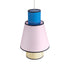 GloboStar® SAIGE 01921 Boho Κρεμαστό Φωτιστικό Οροφής Μονόφωτο 1 x E27 AC220-240V IP20 - Φ30 x Υ48cm - Μπεζ Μπαμπού Πλέγμα με Ροζ και Μπλε Υφασμάτινο Καπέλο - 5 Χρόνια Εγγύηση - ledmania.gr