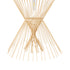 GloboStar® YOSHI 01928 Boho Κρεμαστό Φωτιστικό Οροφής Μονόφωτο 1 x E27 AC220-240V IP20 - Φ35 x Υ60cm - Μπεζ Ξύλινο Πλέγμα - 5 Χρόνια Εγγύηση - ledmania.gr