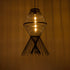 GloboStar® YOSHI 01929 Boho Κρεμαστό Φωτιστικό Οροφής Μονόφωτο 1 x E27 AC220-240V IP20 - Φ35 x Υ60cm - Μαύρο Ξύλινο Πλέγμα - 5 Χρόνια Εγγύηση - ledmania.gr