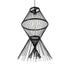 GloboStar® YOSHI 01929 Boho Κρεμαστό Φωτιστικό Οροφής Μονόφωτο 1 x E27 AC220-240V IP20 - Φ35 x Υ60cm - Μαύρο Ξύλινο Πλέγμα - 5 Χρόνια Εγγύηση - ledmania.gr