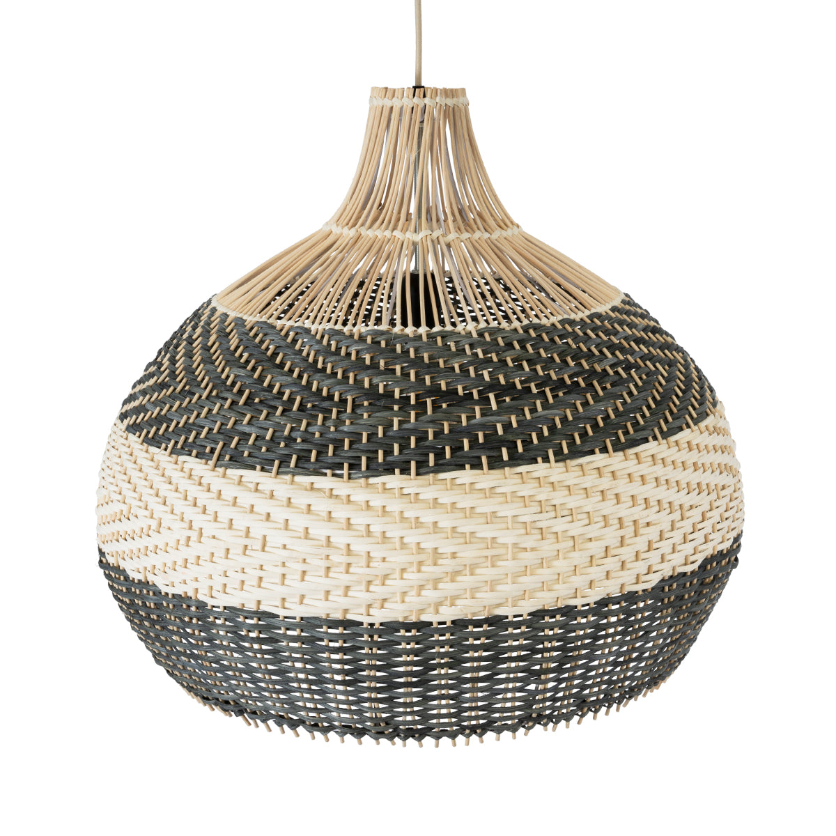 GloboStar® BARBADOS 01947 Boho Κρεμαστό Φωτιστικό Οροφής Μονόφωτο 1 x E27 AC220-240V IP20 - Φ60 x Υ60cm - Μπεζ - Χακί Ξύλινο Πλέγμα Καμπάνα - 5 Χρόνια Εγγύηση - ledmania.gr