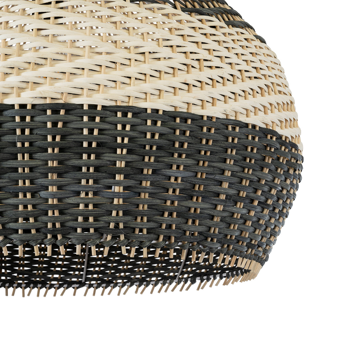 GloboStar® BARBADOS 01947 Boho Κρεμαστό Φωτιστικό Οροφής Μονόφωτο 1 x E27 AC220-240V IP20 - Φ60 x Υ60cm - Μπεζ - Χακί Ξύλινο Πλέγμα Καμπάνα - 5 Χρόνια Εγγύηση - ledmania.gr