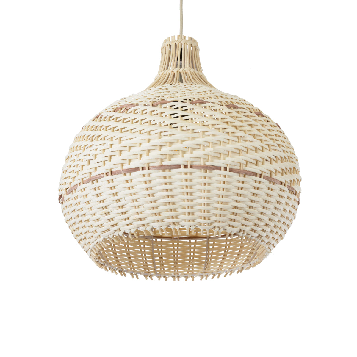 GloboStar® SANTACRUZ 01950 Boho Κρεμαστό Φωτιστικό Οροφής Μονόφωτο 1 x E27 AC220-240V IP20 - Φ40 x Υ40cm - Μπεζ - Καφέ Ξύλινο Πλέγμα Καμπάνα - 5 Χρόνια Εγγύηση - ledmania.gr