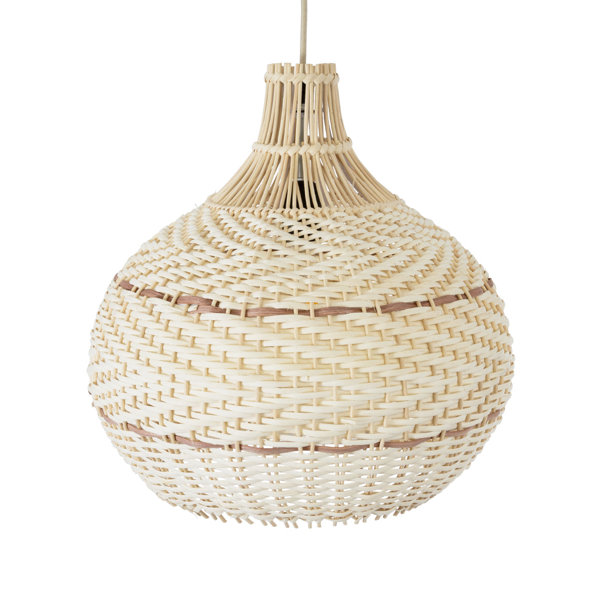 GloboStar® SANTACRUZ 01950 Boho Κρεμαστό Φωτιστικό Οροφής Μονόφωτο 1 x E27 AC220-240V IP20 - Φ40 x Υ40cm - Μπεζ - Καφέ Ξύλινο Πλέγμα Καμπάνα - 5 Χρόνια Εγγύηση - ledmania.gr