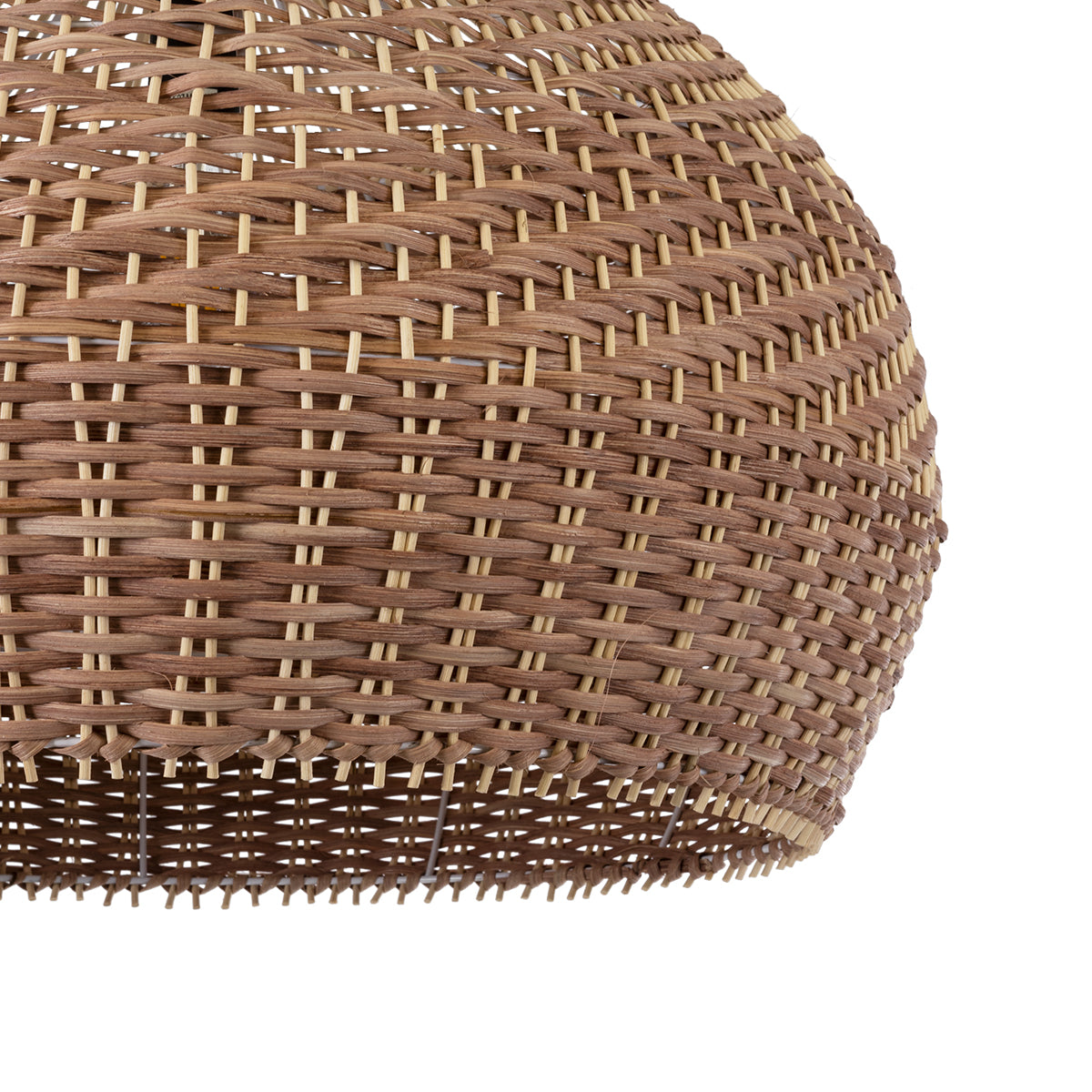 GloboStar® PANAMA 01953 Boho Κρεμαστό Φωτιστικό Οροφής Μονόφωτο 1 x E27 AC220-240V IP20 - Φ60 x Υ60cm - Μπεζ - Καφέ Ξύλινο Πλέγμα Καμπάνα - 5 Χρόνια Εγγύηση - ledmania.gr