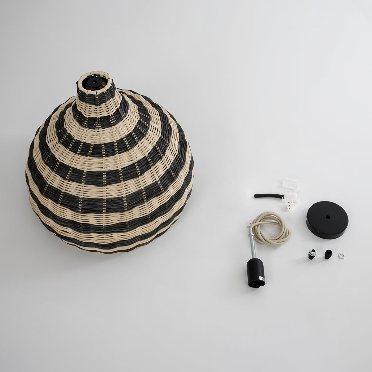 GloboStar® JAMAICA 01954 Boho Κρεμαστό Φωτιστικό Οροφής Μονόφωτο 1 x E27 AC220-240V IP20 - Φ40 x Υ37cm - Μπεζ - Χακί Ξύλινο Πλέγμα Καμπάνα - 5 Χρόνια Εγγύηση - ledmania.gr