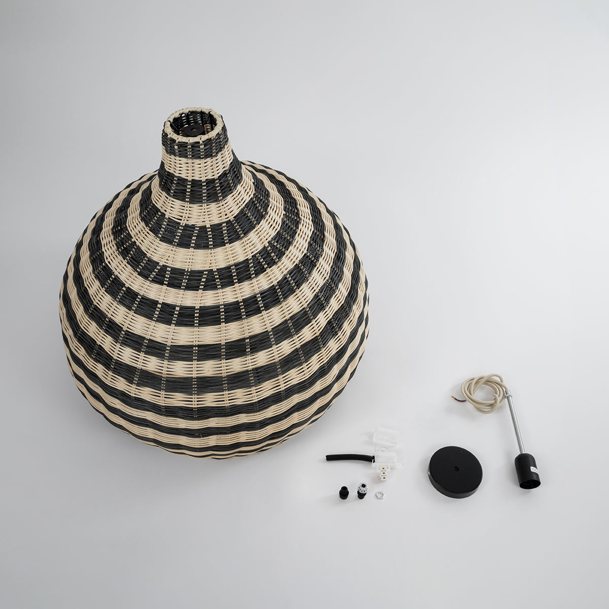 GloboStar® JAMAICA 01955 Boho Κρεμαστό Φωτιστικό Οροφής Μονόφωτο 1 x E27 AC220-240V IP20 - Φ60 x Υ60cm - Μπεζ - Χακί Ξύλινο Πλέγμα Καμπάνα - 5 Χρόνια Εγγύηση - ledmania.gr