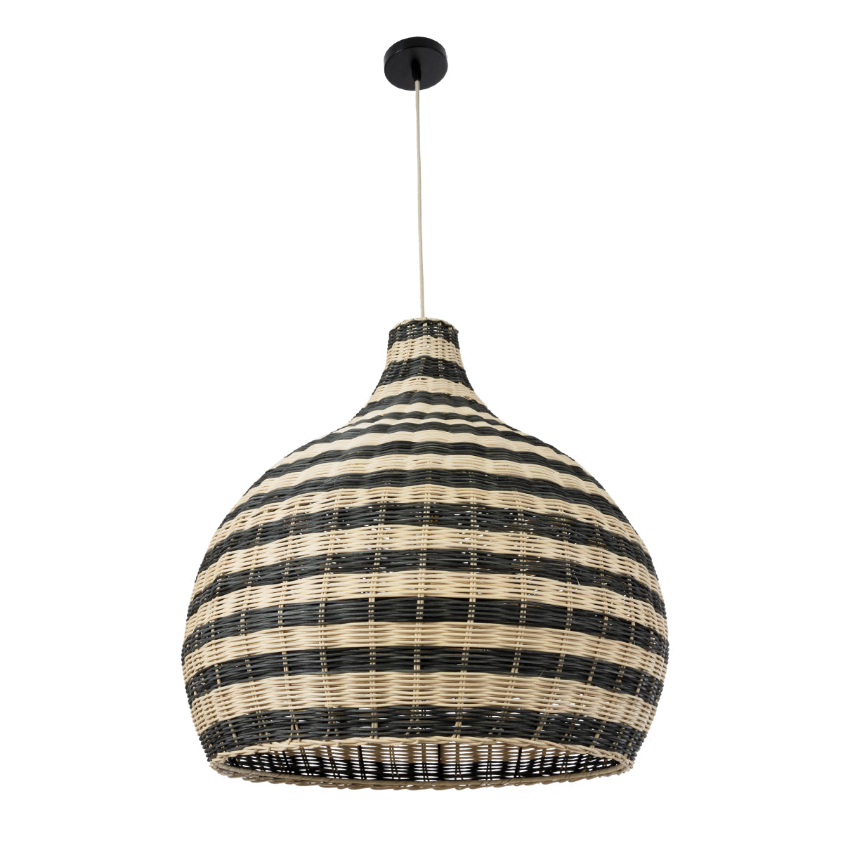 GloboStar® JAMAICA 01955 Boho Κρεμαστό Φωτιστικό Οροφής Μονόφωτο 1 x E27 AC220-240V IP20 - Φ60 x Υ60cm - Μπεζ - Χακί Ξύλινο Πλέγμα Καμπάνα - 5 Χρόνια Εγγύηση - ledmania.gr