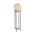 GloboStar® NERINA 02016 Boho Επιδαπέδιο Φωτιστικό Μονόφωτο 1 x E27 AC220-240V IP20 - Φ40 x Υ160cm - Μαύρο Μεταλλικό με Μπεζ Ρατάν Καπέλο Πλέγμα - 5 Χρόνια Εγγύηση - ledmania.gr