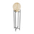 GloboStar® NERINA 02016 Boho Επιδαπέδιο Φωτιστικό Μονόφωτο 1 x E27 AC220-240V IP20 - Φ40 x Υ160cm - Μαύρο Μεταλλικό με Μπεζ Ρατάν Καπέλο Πλέγμα - 5 Χρόνια Εγγύηση - ledmania.gr