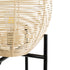 GloboStar® NERINA 02016 Boho Επιδαπέδιο Φωτιστικό Μονόφωτο 1 x E27 AC220-240V IP20 - Φ40 x Υ160cm - Μαύρο Μεταλλικό με Μπεζ Ρατάν Καπέλο Πλέγμα - 5 Χρόνια Εγγύηση - ledmania.gr
