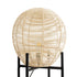 GloboStar® NERINA 02016 Boho Επιδαπέδιο Φωτιστικό Μονόφωτο 1 x E27 AC220-240V IP20 - Φ40 x Υ160cm - Μαύρο Μεταλλικό με Μπεζ Ρατάν Καπέλο Πλέγμα - 5 Χρόνια Εγγύηση - ledmania.gr