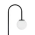 GloboStar® CORDELIA 02026 Μοντέρνο Επιδαπέδιο Φωτιστικό Τραπεζάκι Μονόφωτο 1 x E27 AC220-240V IP20 - Μ30 x Π38 x Υ180cm - Μαύρο με Λευκό Μεταλλικό & Γυάλινη Γαλακτερή Μπάλα - 5 Χρόνια Εγγύηση - ledmania.gr