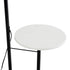 GloboStar® CORDELIA 02026 Μοντέρνο Επιδαπέδιο Φωτιστικό Τραπεζάκι Μονόφωτο 1 x E27 AC220-240V IP20 - Μ30 x Π38 x Υ180cm - Μαύρο με Λευκό Μεταλλικό & Γυάλινη Γαλακτερή Μπάλα - 5 Χρόνια Εγγύηση - ledmania.gr