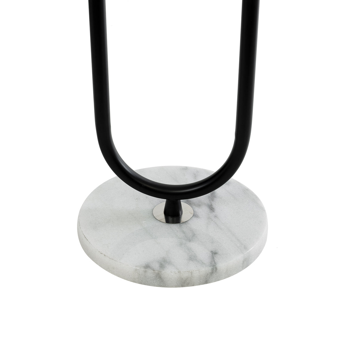 GloboStar® CORDELIA 02026 Μοντέρνο Επιδαπέδιο Φωτιστικό Τραπεζάκι Μονόφωτο 1 x E27 AC220-240V IP20 - Μ30 x Π38 x Υ180cm - Μαύρο με Λευκό Μεταλλικό & Γυάλινη Γαλακτερή Μπάλα - 5 Χρόνια Εγγύηση - ledmania.gr