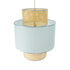 GloboStar® SAIGE 02045 Boho Κρεμαστό Φωτιστικό Οροφής Μονόφωτο 1 x E27 AC220-240V IP20 - Φ50 x Υ60cm - Μπεζ με Γαλάζιο Ξύλινο Μπαμπού Πλέγμα - 5 Χρόνια Εγγύηση - ledmania.gr
