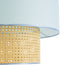 GloboStar® SAIGE 02045 Boho Κρεμαστό Φωτιστικό Οροφής Μονόφωτο 1 x E27 AC220-240V IP20 - Φ50 x Υ60cm - Μπεζ με Γαλάζιο Ξύλινο Μπαμπού Πλέγμα - 5 Χρόνια Εγγύηση - ledmania.gr