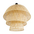GloboStar® HIROKA 02046 Boho Κρεμαστό Φωτιστικό Οροφής Μονόφωτο 1 x E27 AC220-240V IP20 - Φ100 x Υ110cm - Μπεζ Ξύλινο Μπαμπού Πλέγμα Καμπάνα - 5 Χρόνια Εγγύηση - ledmania.gr