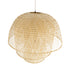 GloboStar® HIROKA 02046 Boho Κρεμαστό Φωτιστικό Οροφής Μονόφωτο 1 x E27 AC220-240V IP20 - Φ100 x Υ110cm - Μπεζ Ξύλινο Μπαμπού Πλέγμα Καμπάνα - 5 Χρόνια Εγγύηση - ledmania.gr
