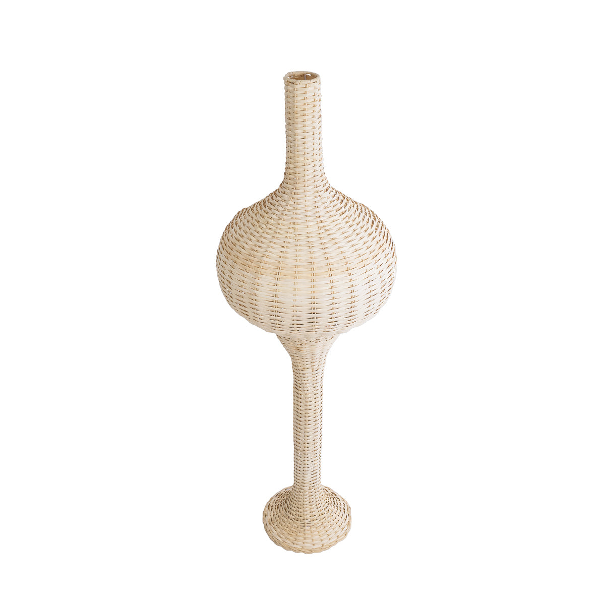 GloboStar® ALADDIN 02050 Boho Επιδαπέδιο Φωτιστικό Μονόφωτο 1 x E27 AC220-240V IP20 - Φ40 x Υ120cm - Μπεζ Μπαμπού Πλέγμα - 5 Χρόνια Εγγύηση - ledmania.gr