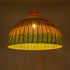 GloboStar® CABALLEROS 02054 Boho Κρεμαστό Φωτιστικό Μονόφωτο 1 x E27 AC220-240V IP20 - Φ70 x Υ48cm - Πράσινο με Κίτρινο και Μπεζ με Κόκκινο Ξύλινο Μπαμπού Πλέγμα Καμπάνα - 5 Χρόνια Εγγύηση - ledmania.gr