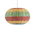 GloboStar® CABALLEROS 02055 Boho Κρεμαστό Φωτιστικό Μονόφωτο 1 x E27 AC220-240V IP20 - Φ40 x Υ25cm - Πράσινο με Κίτρινο και Μπλε με Κόκκινο Ξύλινο Μπαμπού Πλέγμα - 5 Χρόνια Εγγύηση - ledmania.gr