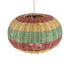 GloboStar® CABALLEROS 02055 Boho Κρεμαστό Φωτιστικό Μονόφωτο 1 x E27 AC220-240V IP20 - Φ40 x Υ25cm - Πράσινο με Κίτρινο και Μπλε με Κόκκινο Ξύλινο Μπαμπού Πλέγμα - 5 Χρόνια Εγγύηση - ledmania.gr