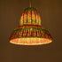 GloboStar® CABALLEROS 02057 Boho Κρεμαστό Φωτιστικό Μονόφωτο 1 x E27 AC220-240V IP20 - Φ40 x Υ30cm - Πράσινο με Κίτρινο και Μπεζ με Κόκκινο Ξύλινο Μπαμπού Πλέγμα Καμπάνα - 5 Χρόνια Εγγύηση - ledmania.gr