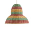 GloboStar® CABALLEROS 02057 Boho Κρεμαστό Φωτιστικό Μονόφωτο 1 x E27 AC220-240V IP20 - Φ40 x Υ30cm - Πράσινο με Κίτρινο και Μπεζ με Κόκκινο Ξύλινο Μπαμπού Πλέγμα Καμπάνα - 5 Χρόνια Εγγύηση - ledmania.gr