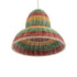 GloboStar® CABALLEROS 02057 Boho Κρεμαστό Φωτιστικό Μονόφωτο 1 x E27 AC220-240V IP20 - Φ40 x Υ30cm - Πράσινο με Κίτρινο και Μπεζ με Κόκκινο Ξύλινο Μπαμπού Πλέγμα Καμπάνα - 5 Χρόνια Εγγύηση - ledmania.gr