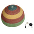 GloboStar® CABALLEROS 02062 Boho Κρεμαστό Φωτιστικό Οροφής Μονόφωτο 1 x E27 AC220-240V IP20 - Φ100 x Υ53cm - Πράσινο με Κίτρινο και Κόκκινο Ξύλινο Μπαμπού Πλέγμα Καμπάνα - 5 Χρόνια Εγγύηση - ledmania.gr