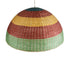 GloboStar® CABALLEROS 02062 Boho Κρεμαστό Φωτιστικό Οροφής Μονόφωτο 1 x E27 AC220-240V IP20 - Φ100 x Υ53cm - Πράσινο με Κίτρινο και Κόκκινο Ξύλινο Μπαμπού Πλέγμα Καμπάνα - 5 Χρόνια Εγγύηση - ledmania.gr
