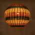 GloboStar® CABALLEROS 02064 Boho Κρεμαστό Φωτιστικό Οροφής Μονόφωτο 1 x E27 AC220-240V IP20 - Φ100 x Υ100cm - Μπλε με Κίτρινο και Κόκκινο Μπαμπού Πλέγμα Μπάλα - 5 Χρόνια Εγγύηση - ledmania.gr