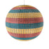 GloboStar® CABALLEROS 02064 Boho Κρεμαστό Φωτιστικό Οροφής Μονόφωτο 1 x E27 AC220-240V IP20 - Φ100 x Υ100cm - Μπλε με Κίτρινο και Κόκκινο Μπαμπού Πλέγμα Μπάλα - 5 Χρόνια Εγγύηση - ledmania.gr