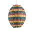 GloboStar® CABALLEROS 02065 Boho Κρεμαστό Φωτιστικό Μονόφωτο 1 x E27 AC220-240V IP20 - Φ40 x Υ50cm - Πράσινο με Κίτρινο και Μπλε με Κόκκινο Ξύλινο Μπαμπού Πλέγμα - 5 Χρόνια Εγγύηση - ledmania.gr