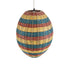 GloboStar® CABALLEROS 02065 Boho Κρεμαστό Φωτιστικό Μονόφωτο 1 x E27 AC220-240V IP20 - Φ40 x Υ50cm - Πράσινο με Κίτρινο και Μπλε με Κόκκινο Ξύλινο Μπαμπού Πλέγμα - 5 Χρόνια Εγγύηση - ledmania.gr