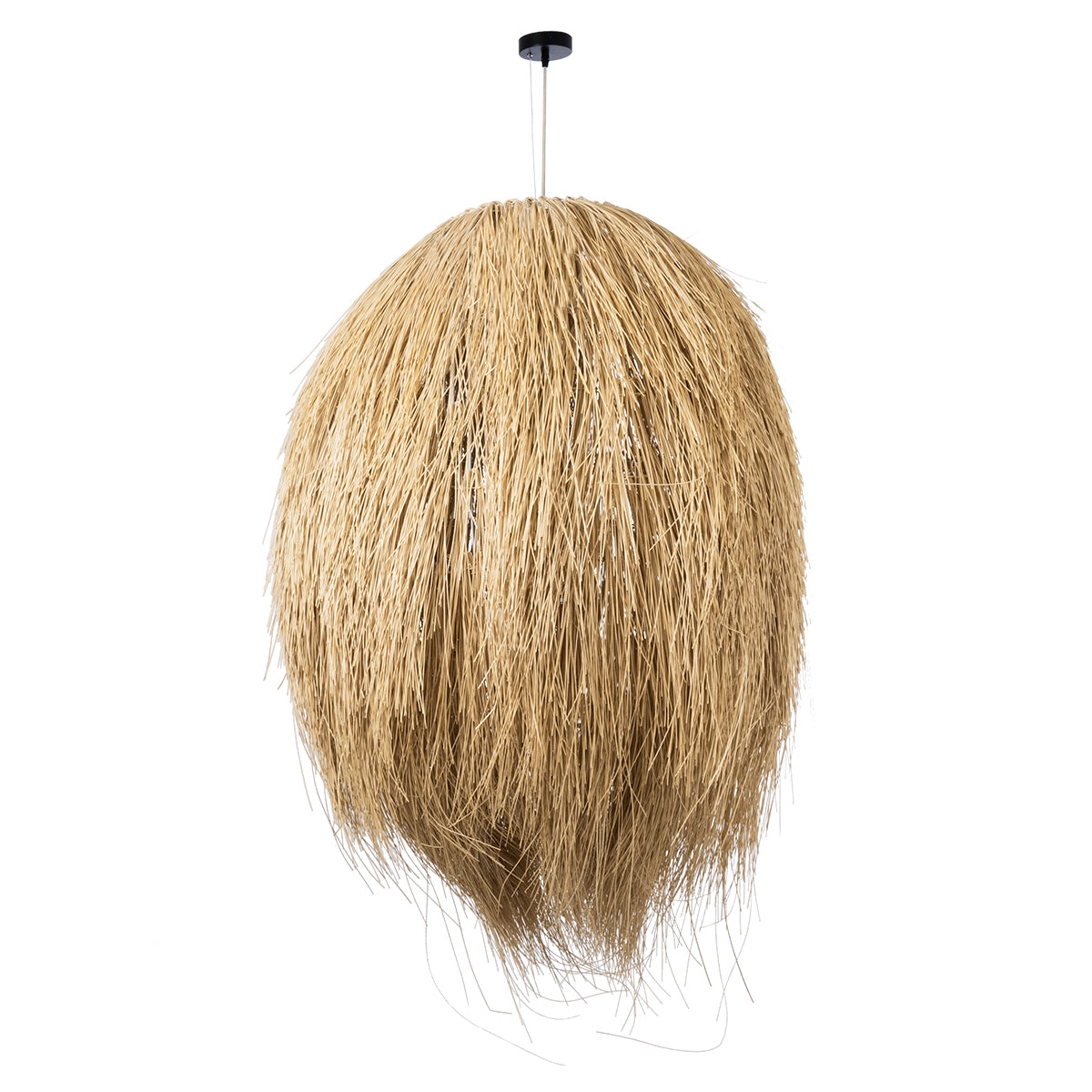 GloboStar® ARCHIPELAGO 02067 Boho Κρεμαστό Φωτιστικό Οροφής Μονόφωτο 1 x E27 AC220-240V IP20 - Φ100 x Υ120cm - Μπεζ Ξύλινο Πλέγμα - 5 Χρόνια Εγγύηση - ledmania.gr