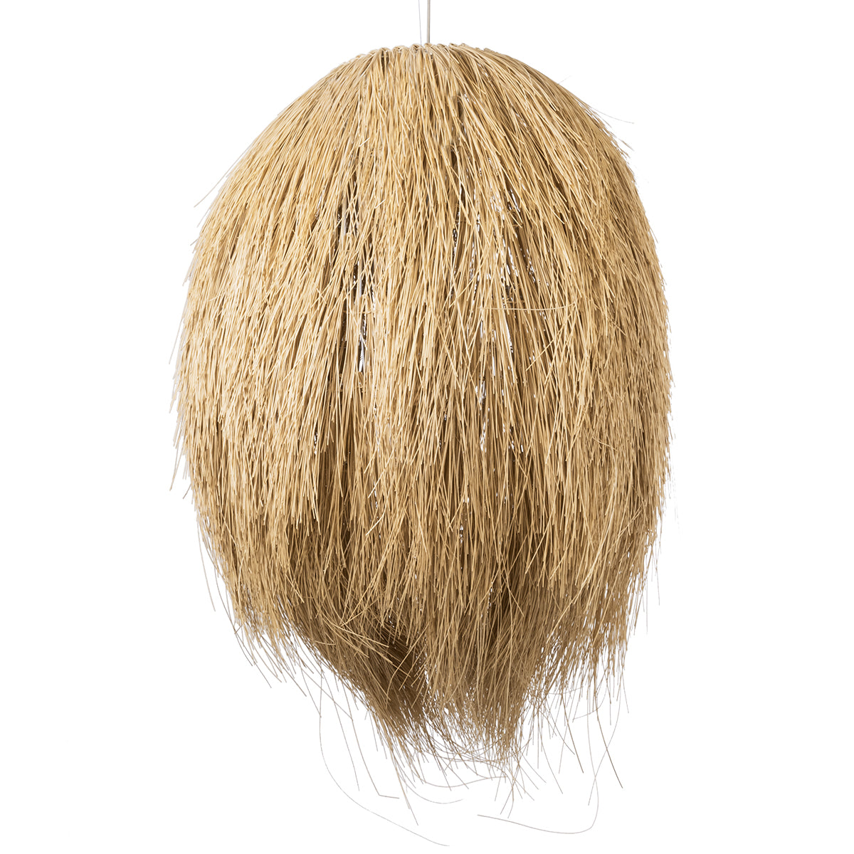 GloboStar® ARCHIPELAGO 02067 Boho Κρεμαστό Φωτιστικό Οροφής Μονόφωτο 1 x E27 AC220-240V IP20 - Φ100 x Υ120cm - Μπεζ Ξύλινο Πλέγμα - 5 Χρόνια Εγγύηση - ledmania.gr