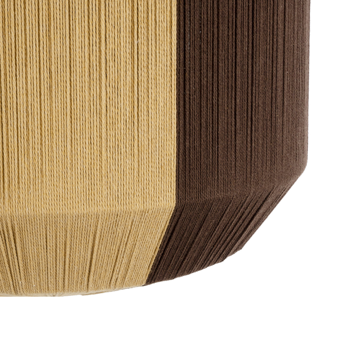 GloboStar® PROVEGLIA 02076 Boho Φωτιστικό Οροφής Μονόφωτο 1 x E27 AC220-240V IP20 - Φ50 x Υ80cm - Μπεζ με Καφέ Λεπτό Νήμα Βαμβακερό Πλέγμα Καμπάνα - 5 Χρόνια Εγγύηση - ledmania.gr