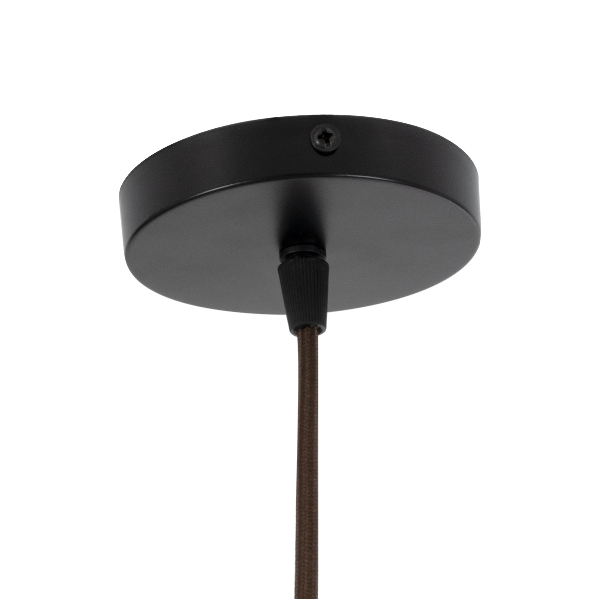 GloboStar® PROVEGLIA 02076 Boho Φωτιστικό Οροφής Μονόφωτο 1 x E27 AC220-240V IP20 - Φ50 x Υ80cm - Μπεζ με Καφέ Λεπτό Νήμα Βαμβακερό Πλέγμα Καμπάνα - 5 Χρόνια Εγγύηση - ledmania.gr