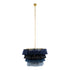 GloboStar® MISSOULA 02089 Boho Κρεμαστό Φωτιστικό Οροφής Μονόφωτο 1 x E27 AC220-240V IP20 - Φ60 x Υ40cm - Μπλε Σκούρο με Μαύρο και Μπλε με Μπλε Ανοιχτό Λεπτό Νήμα Βαμβακερό και Χρυσό Μεταλλικό Πλέγμα - 5 Χρόνια Εγγύηση - ledmania.gr