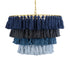 GloboStar® MISSOULA 02089 Boho Κρεμαστό Φωτιστικό Οροφής Μονόφωτο 1 x E27 AC220-240V IP20 - Φ60 x Υ40cm - Μπλε Σκούρο με Μαύρο και Μπλε με Μπλε Ανοιχτό Λεπτό Νήμα Βαμβακερό και Χρυσό Μεταλλικό Πλέγμα - 5 Χρόνια Εγγύηση - ledmania.gr