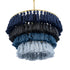 GloboStar® MISSOULA 02089 Boho Κρεμαστό Φωτιστικό Οροφής Μονόφωτο 1 x E27 AC220-240V IP20 - Φ60 x Υ40cm - Μπλε Σκούρο με Μαύρο και Μπλε με Μπλε Ανοιχτό Λεπτό Νήμα Βαμβακερό και Χρυσό Μεταλλικό Πλέγμα - 5 Χρόνια Εγγύηση - ledmania.gr