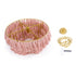 GloboStar® MISSOULA 02090 Boho Κρεμαστό Φωτιστικό Οροφής Μονόφωτο 1 x E27 AC220-240V IP20 - Φ60 x Υ40cm - Ροζ Λεπτό Νήμα Βαμβακερό και Χρυσό Μεταλλικό Πλέγμα - 5 Χρόνια Εγγύηση - ledmania.gr